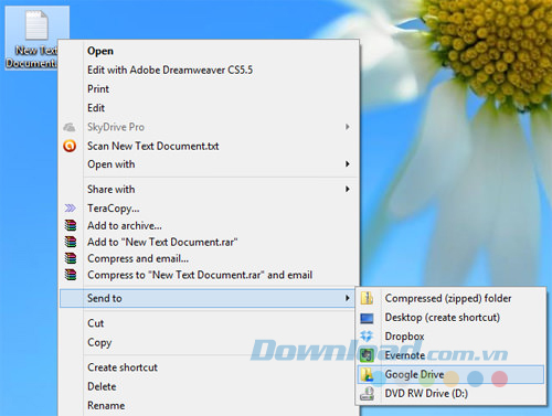 Thêm Google vào SendTo Thêm Google vào SendTo