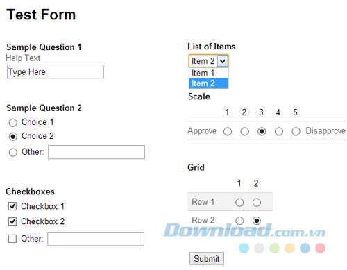 Biểu mẫu Biểu mẫu