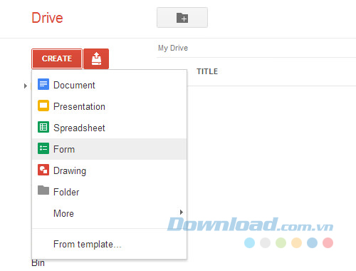 Tạo biểu mẫu mới Tạo biểu mẫu mới