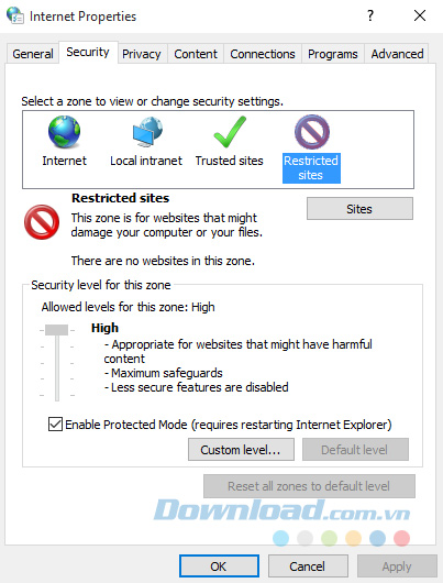 Nhấp chuột vào Sites Nhấp chuột vào Sites