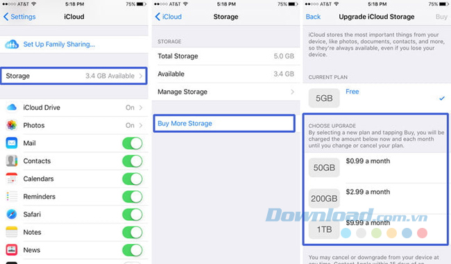 Mua thêm bộ nhớ Mua thêm bộ nhớ