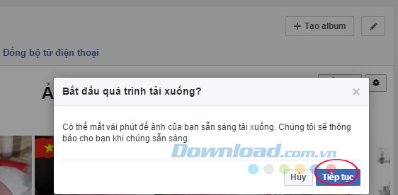 Xác nhận tải Album Facebook