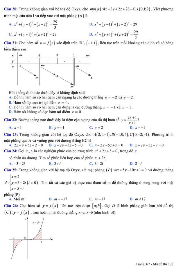 Đề thi thử THPT Quốc gia 2017 môn Toán