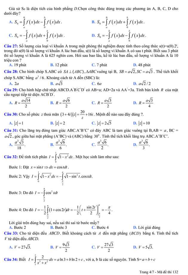 Đề thi thử THPT Quốc gia 2017 môn Toán