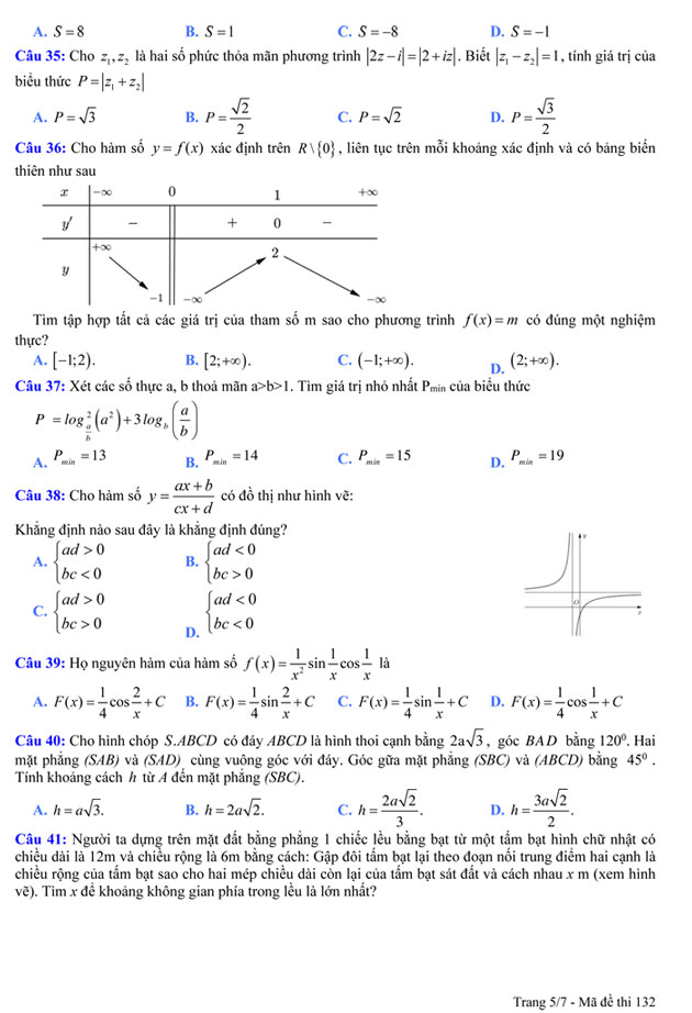 Đề thi thử THPT Quốc gia 2017 môn Toán