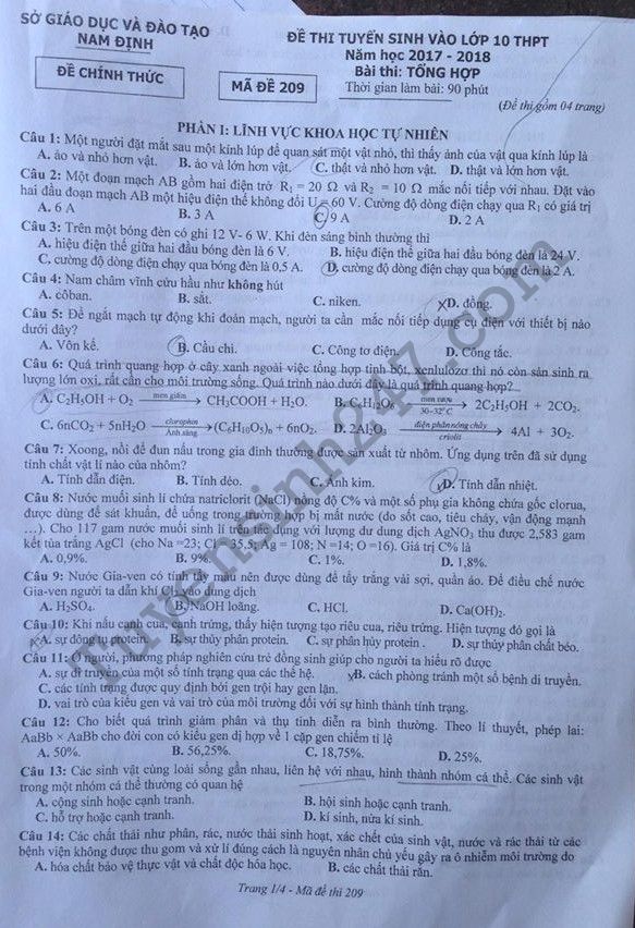 Đề thi vào lớp 10