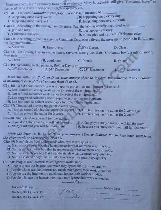 Đề thi vào lớp 10 