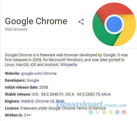 Thay thế các trình duyệt web nằng Google Chrome