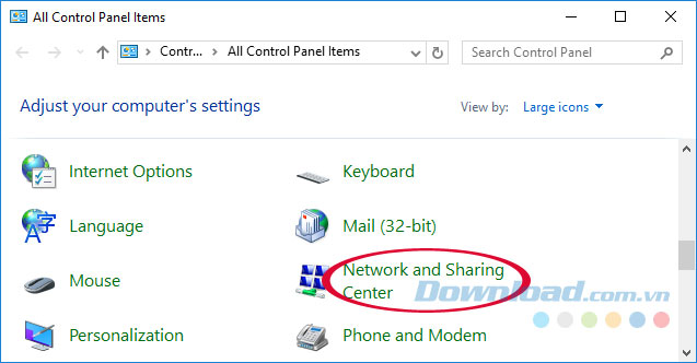 Network and Sharing Center Network and Sharing Center