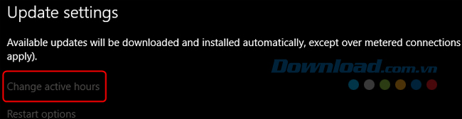 Chọn Change active hours