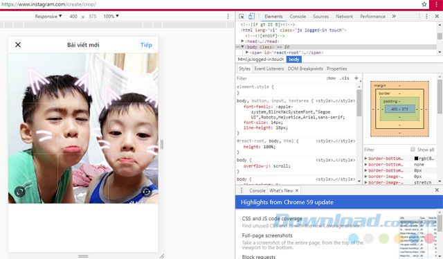 Đăng ảnh Instagram trên Chrome Đăng ảnh Instagram trên Chrome