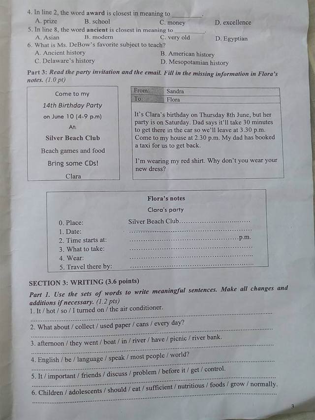 Đề thi vào lớp 10 môn Tiếng Anh tỉnh Ninh Thuận