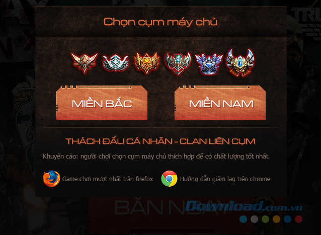 Chọn server Chọn server