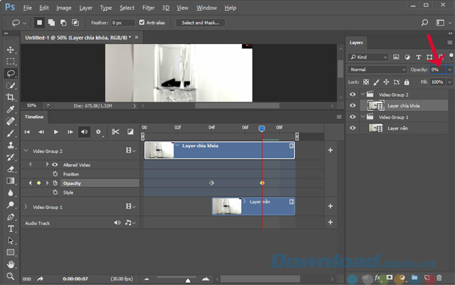 Tạo một điểm Opacity nữa