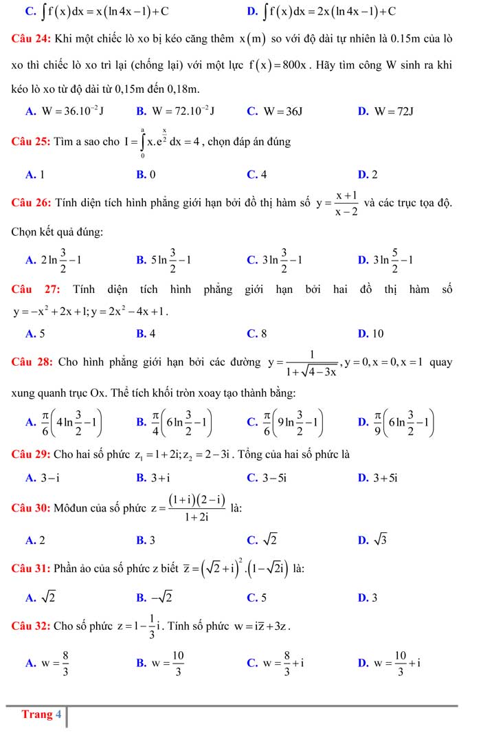 Đề thi thử THPT Quốc gia 2017 môn Toán
