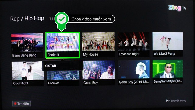 Chọn video muốn xem