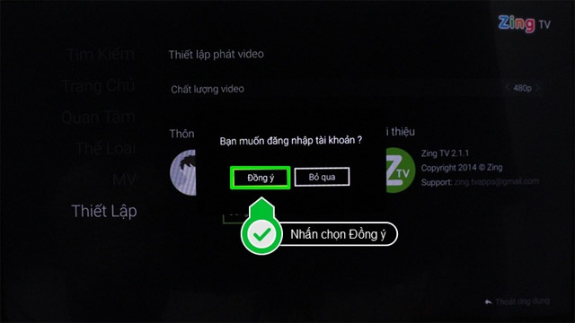 Nhấn chọn Đồng ý để xác nhận