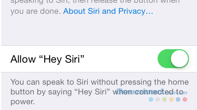 Bật Hey Siri
