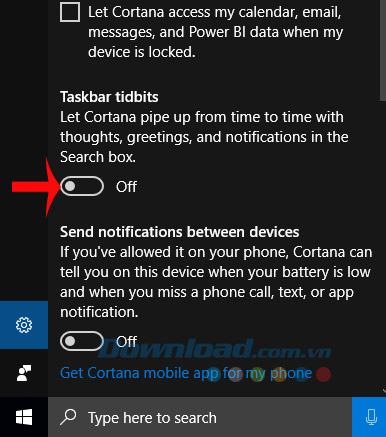 Let Cortana pipe up from time to time with thoughts, greetings, and notifications Let Cortana pipe up from time to time with thoughts, greetings, and notifications