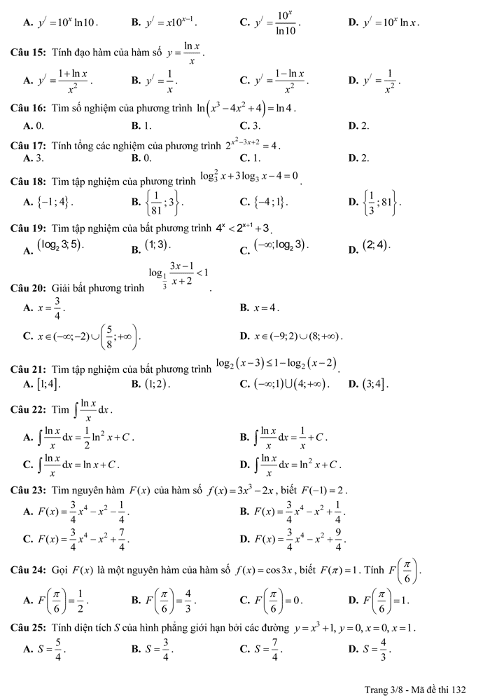 Đề thi thử THPT Quốc gia 2017 môn Toán