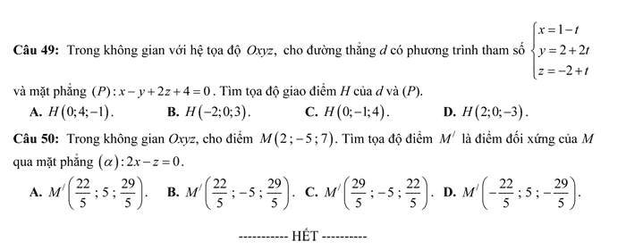 Đề thi thử THPT Quốc gia 2017 môn Toán