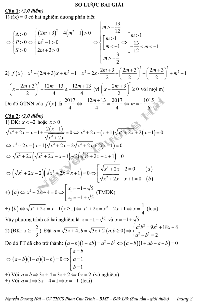 Đề thi vào lớp 10 môn Toán
