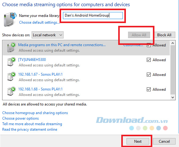 Click vào Allow All Click vào Allow All