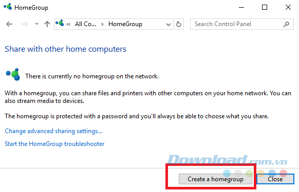 Tạo một HomeGroup Tạo một HomeGroup