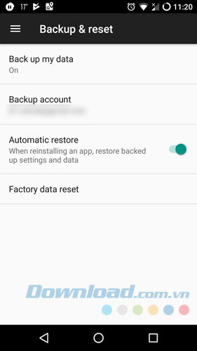 Sử dụng Google Backup Sử dụng Google Backup