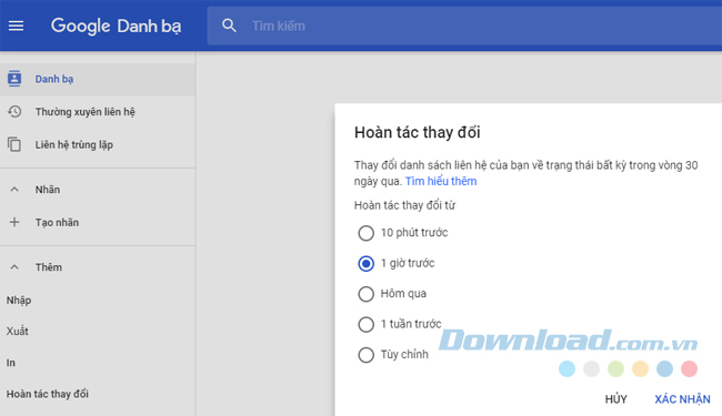 Hoàn tác thay đổi Hoàn tác thay đổi