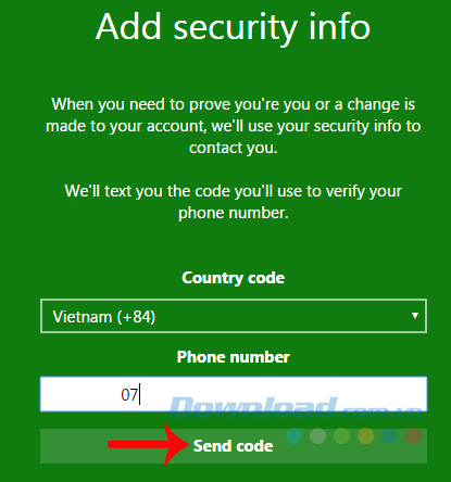 Điền số điện thoại