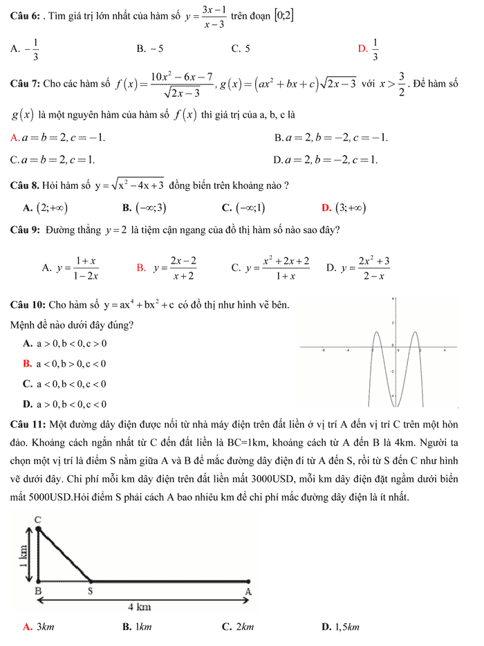 Đề thi thử THPT Quốc gia 2017 môn Toán