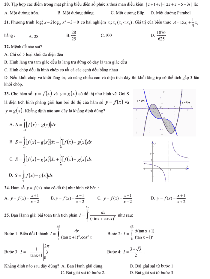 Đề thi thử THPT Quốc gia 2017 môn Toán