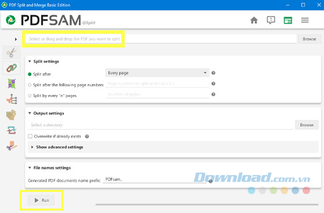 Chức năng Split và Merge
