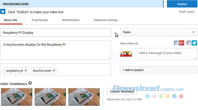Video đã tải lên