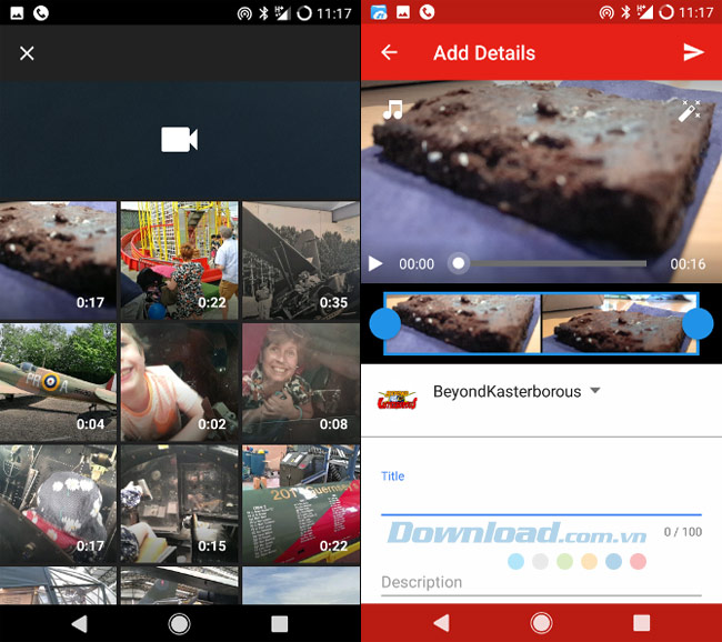 Tải video lên YouTube bằng điện thoại