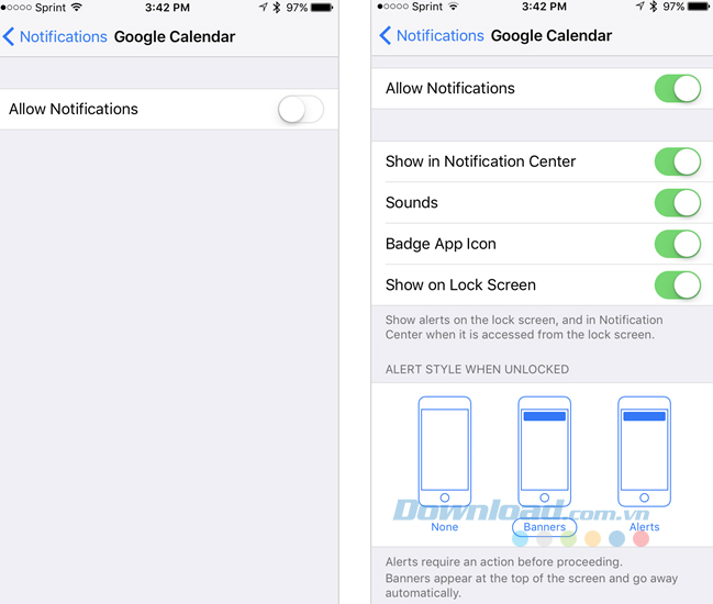 Trên thiết bị iOS Trên thiết bị iOS