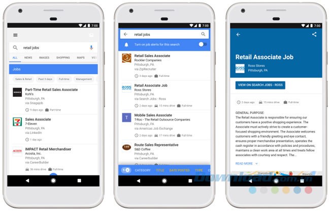 Công cụ tìm kiếm việc làm mới của Google