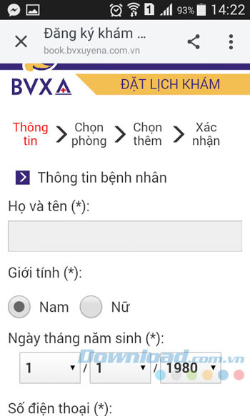 Đăng ký khám bệnh