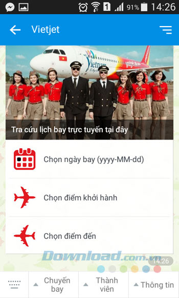 Tra cứu lịch bay