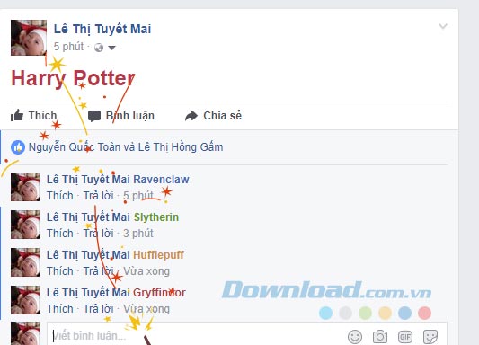 4 màu tượng trưng cho 4 nhà