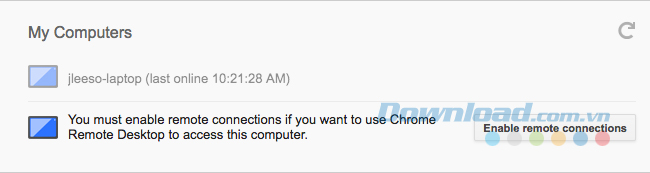 Bật kết nối từ xa