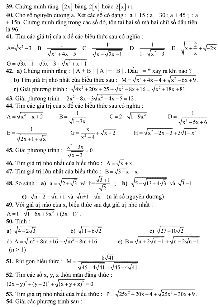 270 Bài toán bồi dưỡng học sinh giỏi và năng khiếu Toán THCS