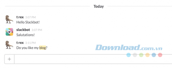 Trình kích hoạt: highlight từ và phản hồi Slackbot