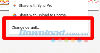 Tìm và chọn Change Default