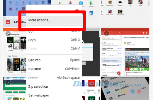 Chọn More Actions