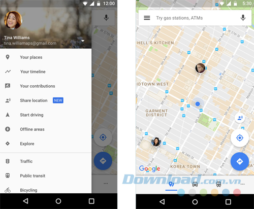 Chọn Share Location
