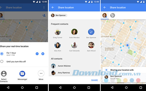 Chọn thời gian chia sẻ