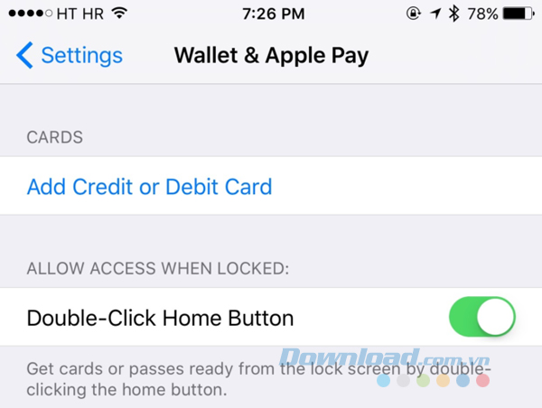 Bật tính năng Double-Click Home Button