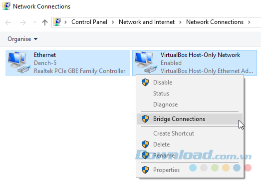  Chọn Bridge Connection